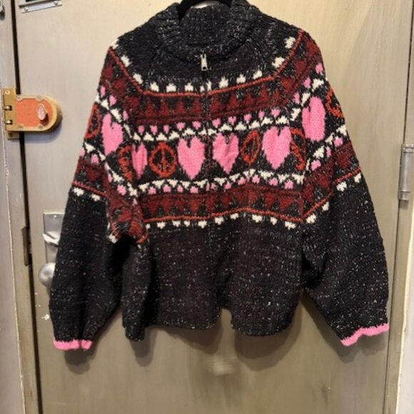 Pilcro Peace Love Icon Zip-Up Cardigan Sweater - Picture 4 of 16